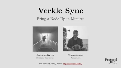 Verkle sync: bring a node up in minutes